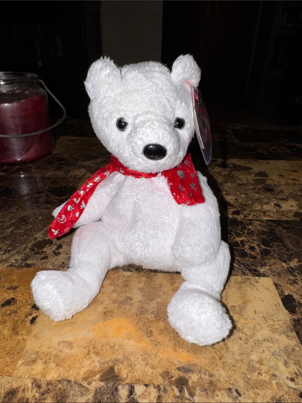 🎄2000 Ty Holiday Teddy Beanie Baby Bear With Scarf